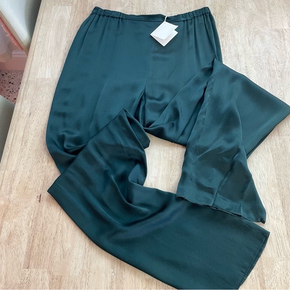 Max Mara Designer Forest Green SILK Slacks! NEW! Size 8 - Picture 9 of 15
